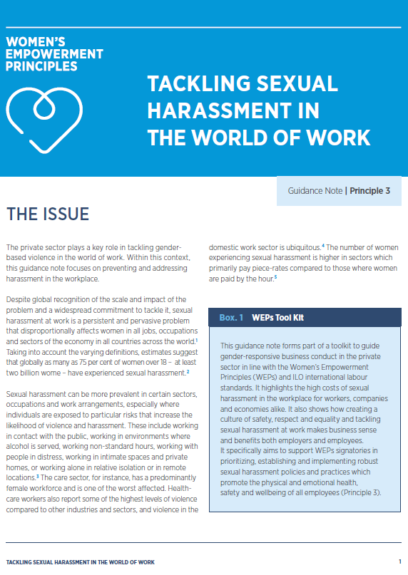 Tackling Sexual Harassment In The World Of Work Weps